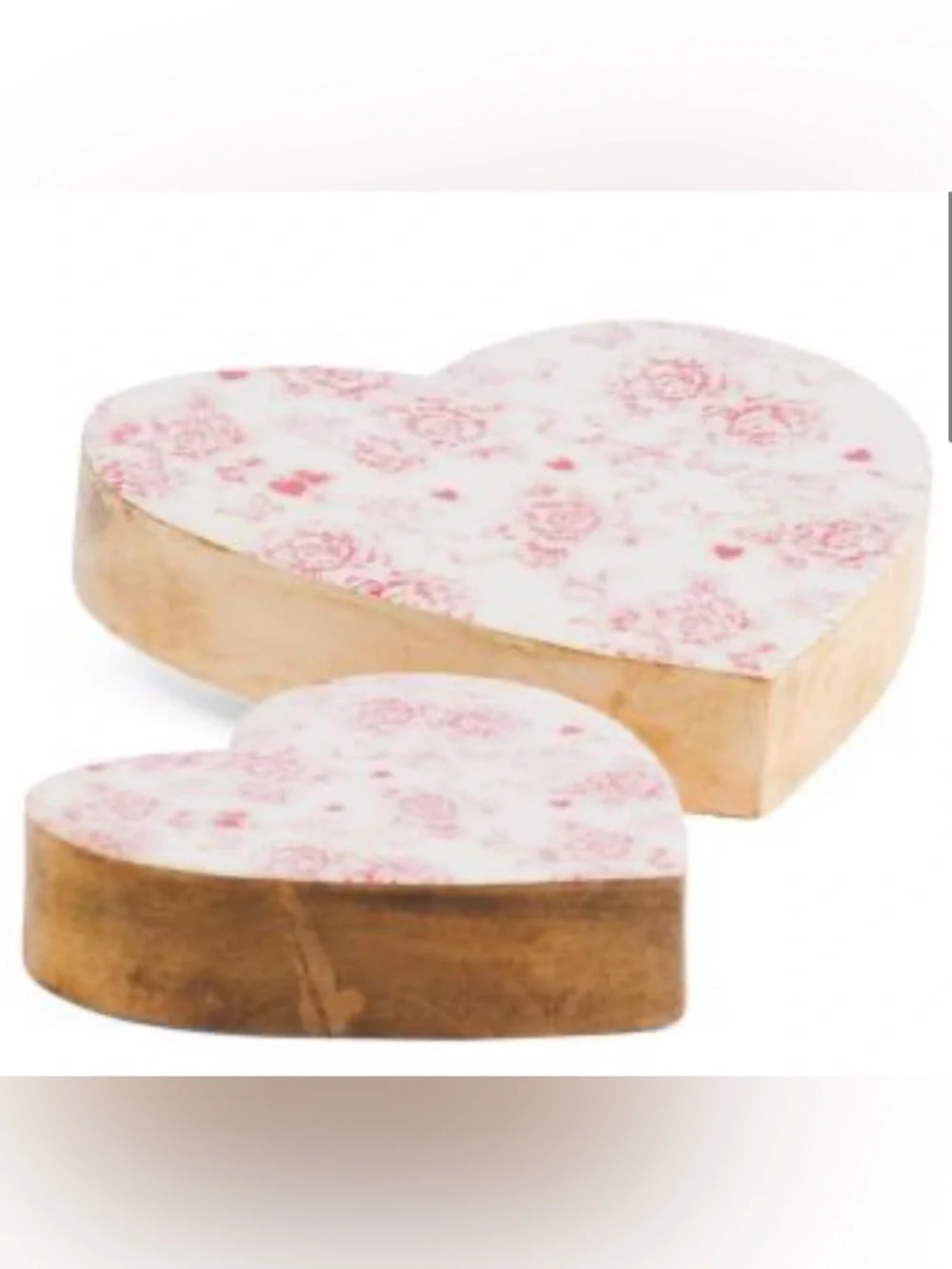 🆕- RACHEL ZOE SET OF TWO FLORAL WOODEN HEARTS